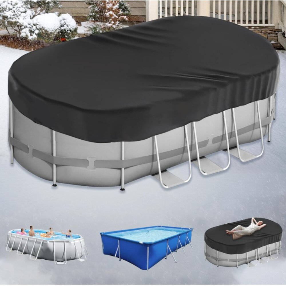 7×10 Ft Oval Pool Cover for Above Ground Pools Waterproof & Dustproof swimming